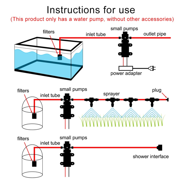DC Intelligent Diaphragm Pump Anti-epidemic Disinfection Automatic Spraying Spray High-pressure Pump Thread on Both Sides Positive Pump - Watering & Irrigation by PMC TechLife | Online Shopping South Africa | PMC TechLife | Buy Now Pay Later Mobicred
