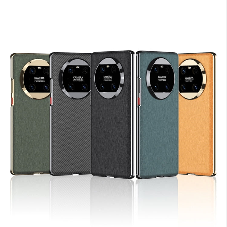 For Huawei Mate 40 Pro GKK Electroplating Leather Surface Phone Case(Yellow) - Huawei Cases by GKK | Online Shopping South Africa | PMC TechLife | Buy Now Pay Later Mobicred