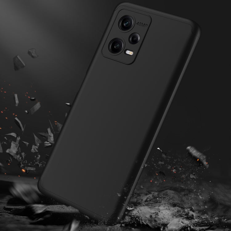 For Xiaomi Redmi Note 12 5G Global GKK Three Stage Splicing Full Coverage PC Phone Case(Black) - Note 12 Cases by GKK | Online Shopping South Africa | PMC Jewellery