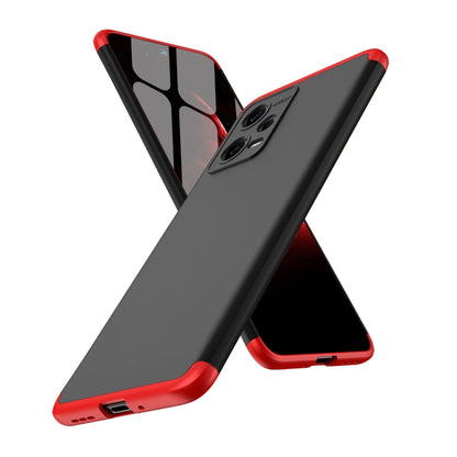 For Xiaomi Redmi Note 12 5G Global GKK Three Stage Splicing Full Coverage PC Phone Case(Black Red) - Note 12 Cases by GKK | Online Shopping South Africa | PMC Jewellery