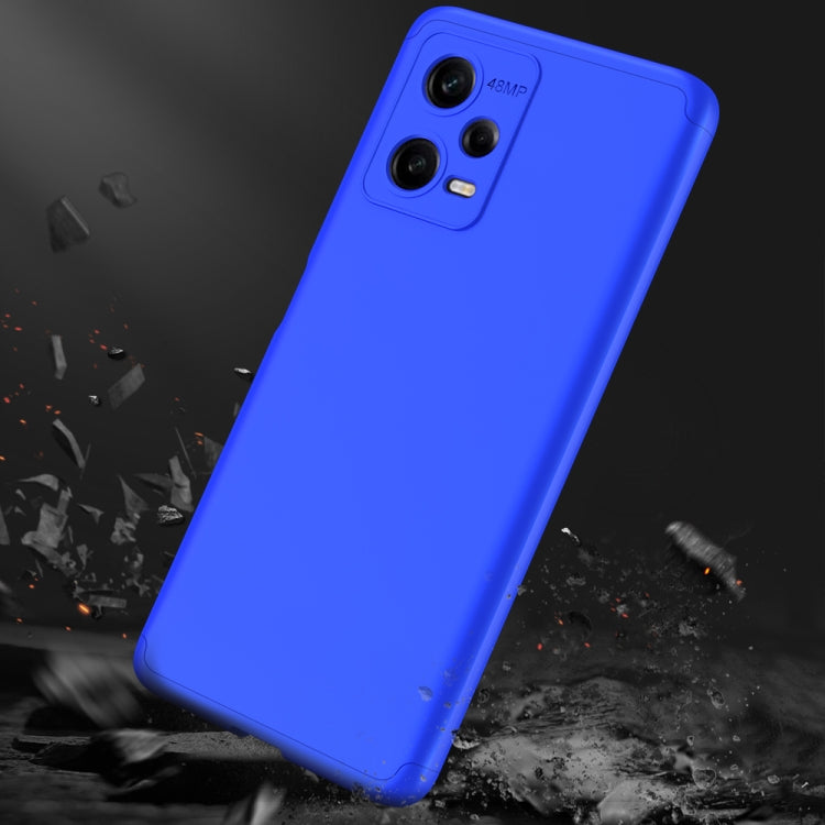 For Xiaomi Redmi Note 12 5G Global GKK Three Stage Splicing Full Coverage PC Phone Case(Blue) - Note 12 Cases by GKK | Online Shopping South Africa | PMC Jewellery