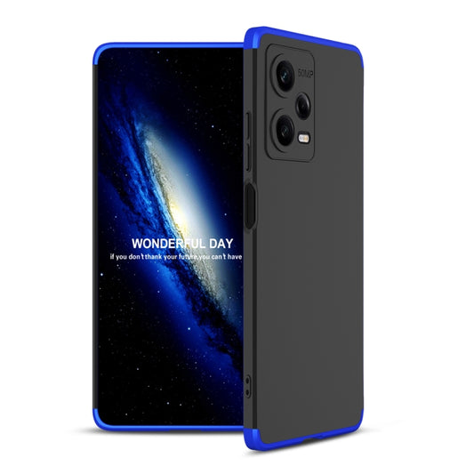 For Xiaomi Redmi Note 12 Pro 5G Global GKK Three Stage Splicing Full Coverage PC Phone Case(Black Blue) - Note 12 Pro Cases by GKK | Online Shopping South Africa | PMC Jewellery