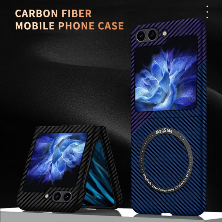 For Samsung Galaxy Z Flip5 Carbon Fiber Texture MagSafe Magnetic Phone Case(Black Red) - Galaxy Z Flip5 Cases by PMC TechLife | Online Shopping South Africa | PMC TechLife