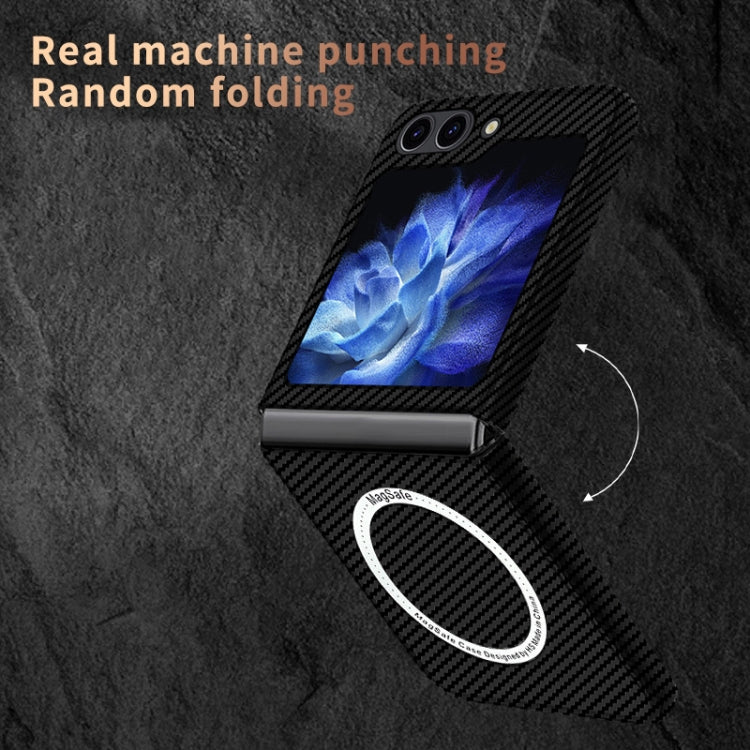 For Samsung Galaxy Z Flip5 Carbon Fiber Texture MagSafe Magnetic Phone Case(Black Red) - Galaxy Z Flip5 Cases by PMC TechLife | Online Shopping South Africa | PMC TechLife