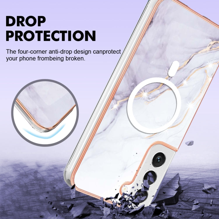 For Samsung Galaxy S23 5G Marble Pattern Dual-side IMD Magsafe TPU Phone Case(White 006) - Galaxy S23 5G Cases by PMC TechLife | Online Shopping South Africa | PMC TechLife