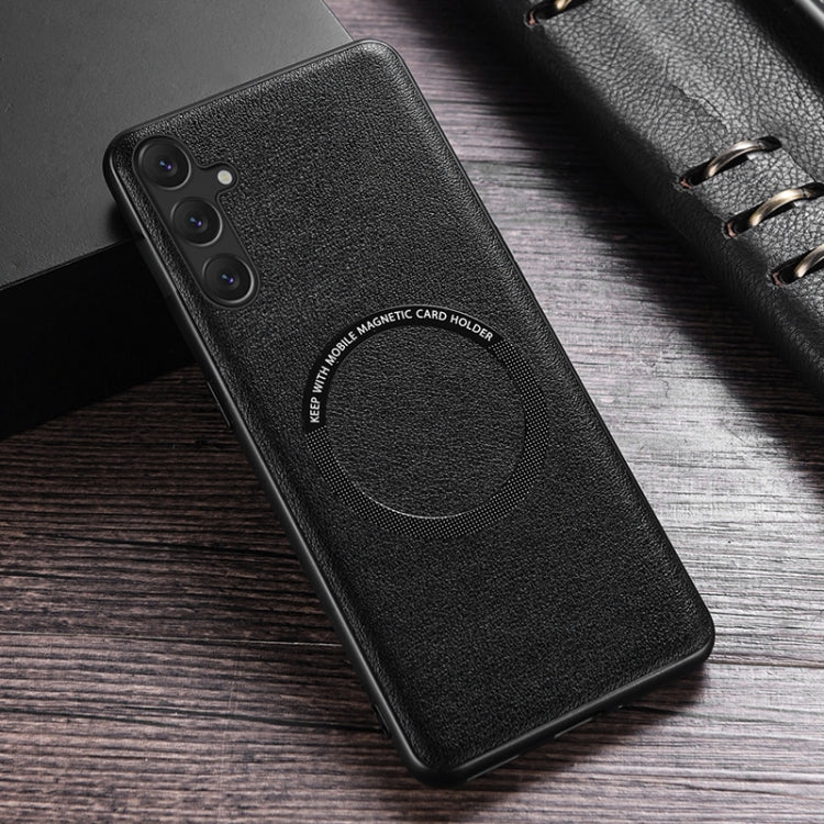 For Samsung Galaxy S23 FE 5G MagSafe Magnetic PU Phone Case(Black) - Galaxy S23 FE 5G Cases by PMC TechLife | Online Shopping South Africa | PMC TechLife | Buy Now Pay Later Mobicred