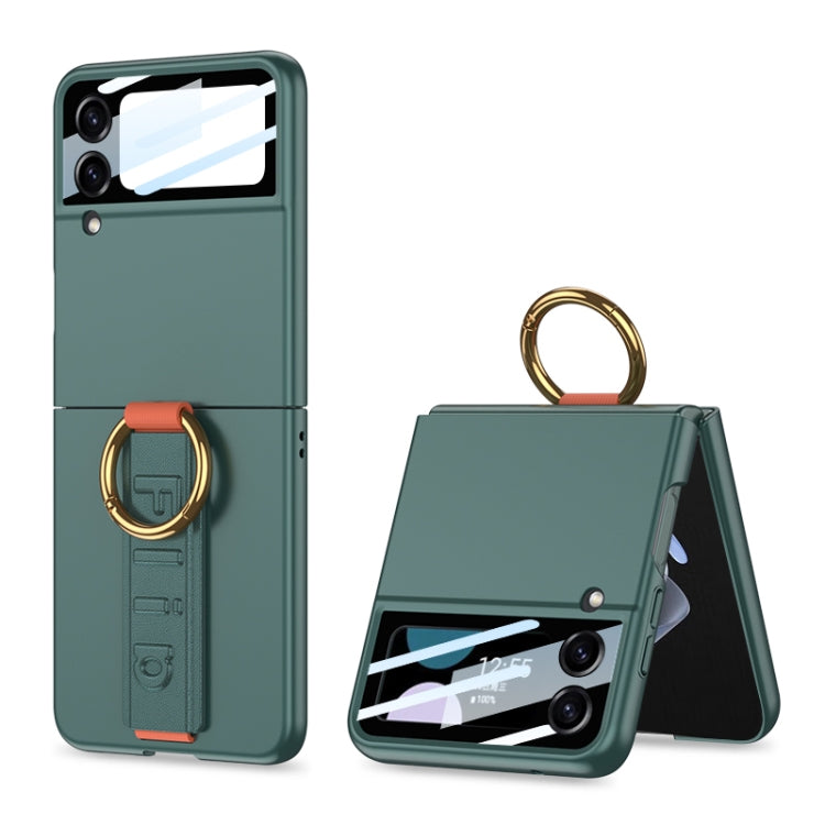 For Samsung Galaxy Z Flip4 5G GKK Integrated Ultrathin Shockproof Phone Case with Ring Wrist Strap(Green) - Galaxy Z Flip4 5G Cases by GKK | Online Shopping South Africa | PMC Jewellery