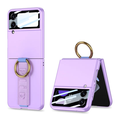 For Samsung Galaxy Z Flip4 5G GKK Integrated Ultrathin Shockproof Phone Case with Ring Wrist Strap(Purple) - Galaxy Z Flip4 5G Cases by GKK | Online Shopping South Africa | PMC Jewellery