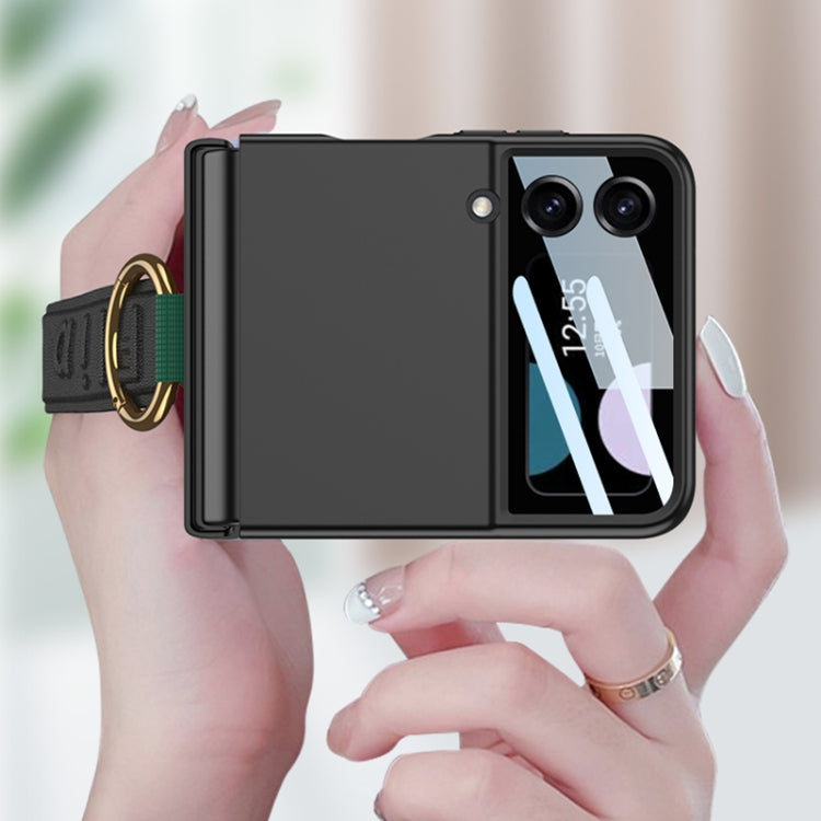 For Samsung Galaxy Z Flip3 5G GKK Integrated Ultrathin Shockproof Phone Case with Ring Wrist Strap(Purple) - Galaxy Phone Cases by GKK | Online Shopping South Africa | PMC TechLife