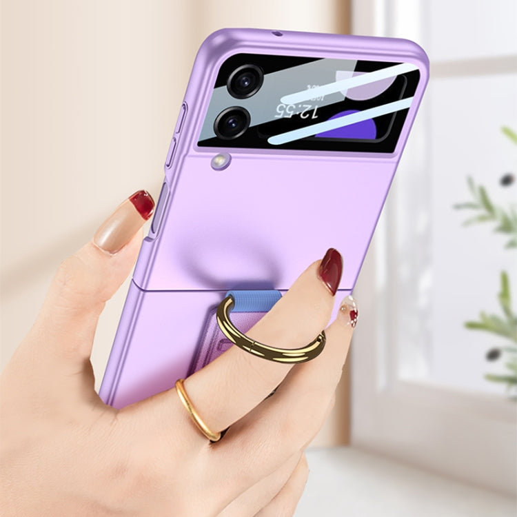 For Samsung Galaxy Z Flip3 5G GKK Integrated Ultrathin Shockproof Phone Case with Ring Wrist Strap(Purple) - Galaxy Phone Cases by GKK | Online Shopping South Africa | PMC TechLife