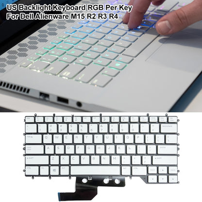 For Dell Alienware M15 / R3 / R4 US Version RGB Backlight Laptop Keyboard(White 0Y00RH) - Dell Spare Parts by PMC Jewellery | Online Shopping South Africa | PMC Jewellery