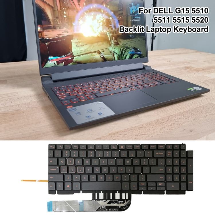 For Dell Latitude 7400 3400 5400 7410 5401 Spanish Version Backlight Laptop Keyboard(Black) - Dell Spare Parts by PMC Jewellery | Online Shopping South Africa | PMC Jewellery