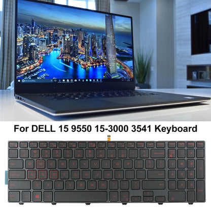 Backlight Laptop Keyboard For Dell 15-9550 / 15-3000 / 15-5542(Red Word) - Dell Spare Parts by PMC Jewellery | Online Shopping South Africa | PMC Jewellery