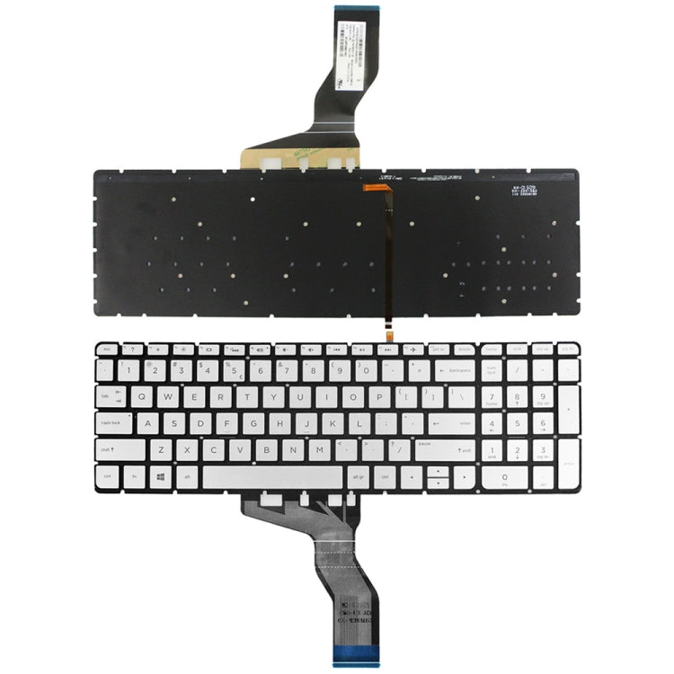 For HP 15-AB / 15-AK US Version Laptop Backlight Keyboard(Silver) - HP Spare Parts by PMC Jewellery | Online Shopping South Africa | PMC Jewellery