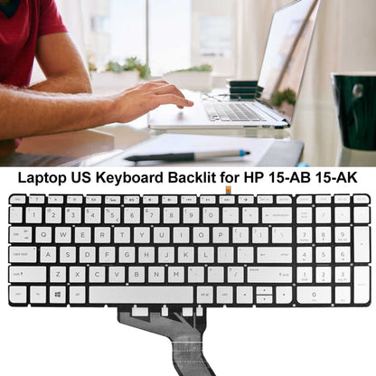 For HP 15-AB / 15-AK US Version Laptop Backlight Keyboard(Silver) - HP Spare Parts by PMC Jewellery | Online Shopping South Africa | PMC Jewellery