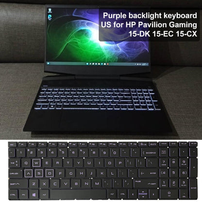 For HP Pavilion Gaming 15-DK US Version Laptop Backlight Keyboard(Purple) - HP Spare Parts by PMC Jewellery | Online Shopping South Africa | PMC Jewellery