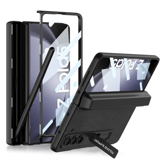 For Samsung Galaxy Z Fold5 GKK Integrated Magnetic Flip Plain Leather Phone Case with Pen Box(Black) - Galaxy Z Fold5 Cases by GKK | Online Shopping South Africa | PMC Jewellery