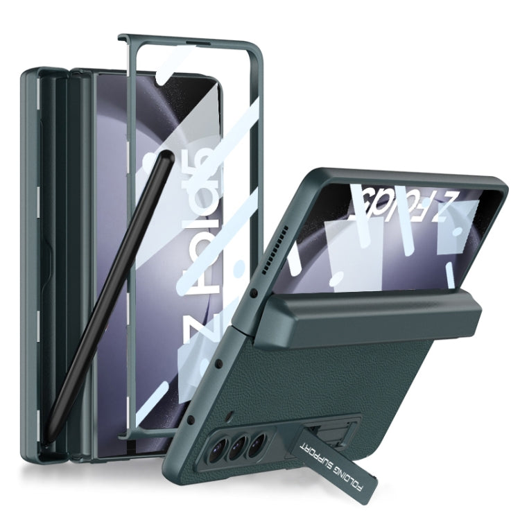 For Samsung Galaxy Z Fold5 GKK Magnetic Flip Plain Leather Phone Case with Pen Box(Green) - free shipping - PMC TechLife - Order now!