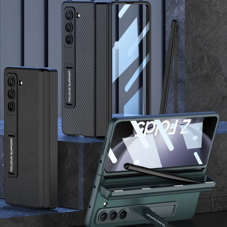 For Samsung Galaxy Z Fold5 GKK Magnetic Flip Plain Leather Phone Case with Pen Box(Grey) - free shipping - PMC TechLife - Order now!
