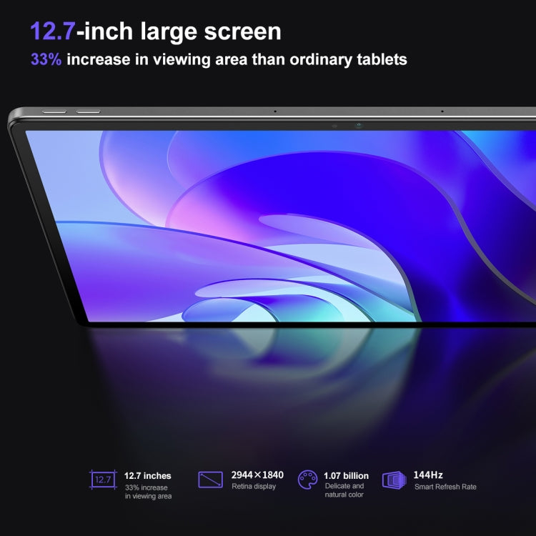 Lenovo Pad Pro 12.7 inch WiFi Tablet, 8GB+128GB, Android 13, Qualcomm Snapdragon 870 Octa Core, Support Face Identification(Dark Grey) - free shipping - PMC TechLife - Order now!