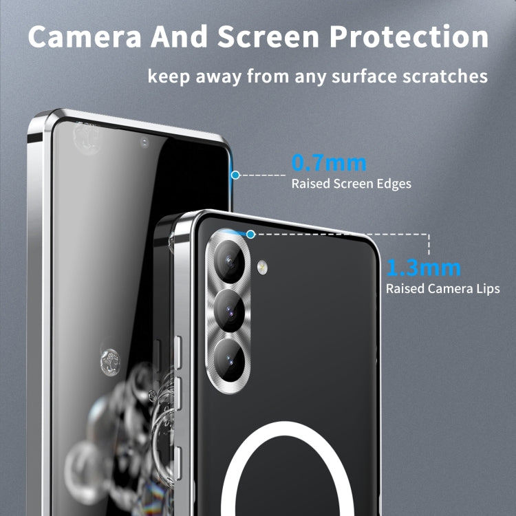 For Samsung Galaxy S24 5G MagSafe Magnetic Frosted Metal Phone Case(Silver) - Galaxy S24 5G Cases by PMC TechLife | Online Shopping South Africa | PMC TechLife