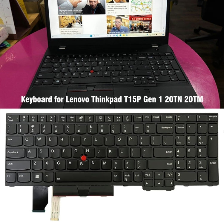 For Lenovo ThinkPad T15p Gen 1 20TN 20TM US Version Backlight Laptop Keyboard - Lenovo Spare Parts by PMC Jewellery | Online Shopping South Africa | PMC Jewellery