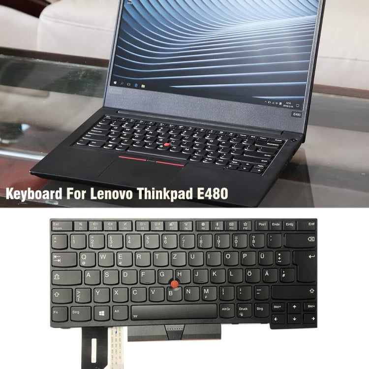 For Lenovo Thinkpad E480 E485 T480s L480 German Version Laptop Keyboard - Lenovo Spare Parts by PMC Jewellery | Online Shopping South Africa | PMC Jewellery