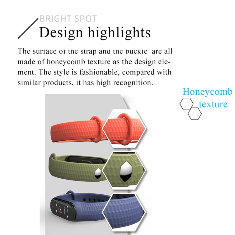 For Xiaomi Mi Band 3 / 4 Mijobs Honeycomb Textured Silicone Watch Band, Aurora Positive Buckle(White) - free shipping - PMC TechLife - Order now!