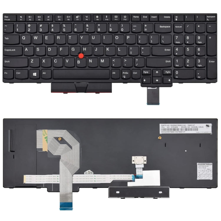 For Lenovo P51S P52S T570 T580 US Version Backlight Laptop Keyboard - Lenovo Spare Parts by PMC Jewellery | Online Shopping South Africa | PMC Jewellery