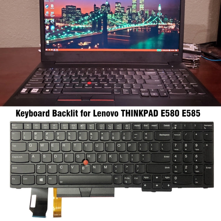 For Lenovo Thinkpad E580 E585 L580 E590 US Version Backlight Laptop Keyboard - Lenovo Spare Parts by PMC Jewellery | Online Shopping South Africa | PMC Jewellery