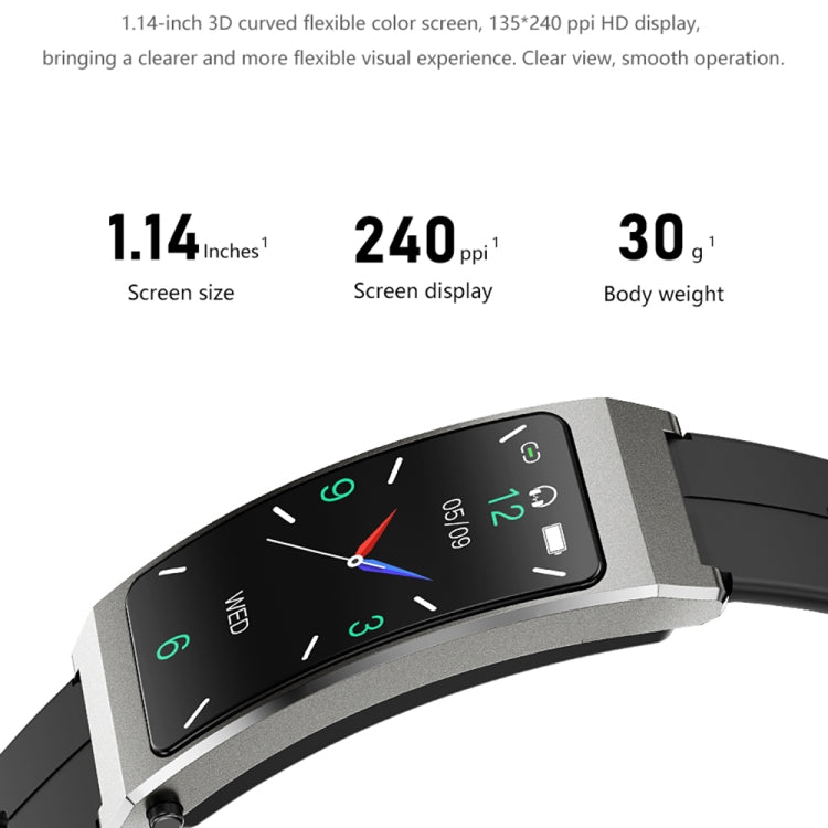 K13S 1.14 inch TFT Screen Silicone Strap Smart Calling Bracelet Supports Sleep Management/Blood Oxygen Monitoring(Black) - Smart Wristbands by PMC TechLife | Online Shopping South Africa | PMC TechLife | Buy Now Pay Later Mobicred