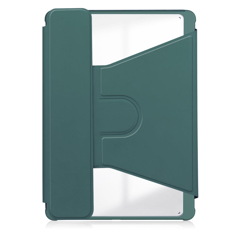 For Samsung Galaxy Tab S9 FE / S10 FE 360 Rotation Transparent Smart Leather Case with Keyboard(Dark Green) - Galaxy Tab S9 FE by PMC TechLife | Online Shopping South Africa | PMC TechLife | Buy Now Pay Later Mobicred