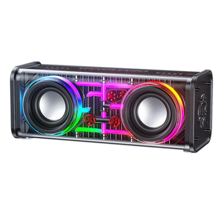 WK D45 10W Dual Speaker Transparent Mecha Bluetooth Speaker(Black) - Desktop Speaker by WK | Online Shopping South Africa | PMC Jewellery