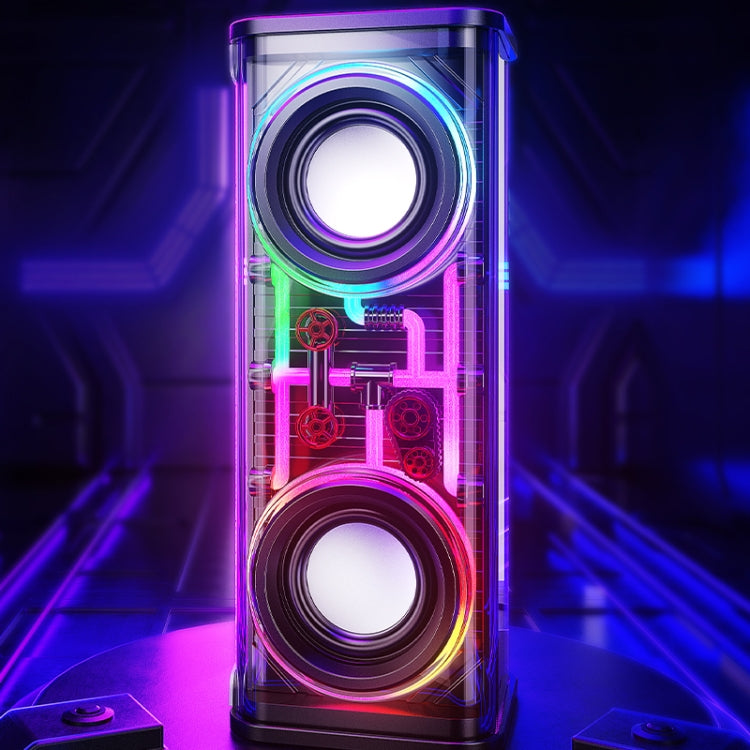 WK D45 10W Dual Speaker Transparent Mecha Bluetooth Speaker(White) - free shipping - PMC TechLife - Order now!
