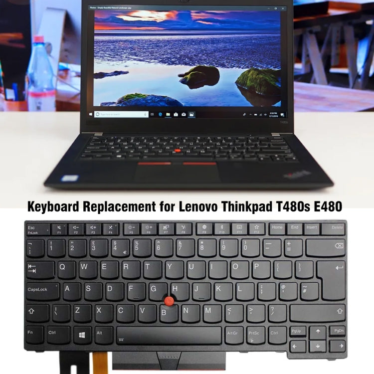 For Lenovo Thinkpad  T480s E480 L480 UK Version Backlight Laptop Keyboard - Lenovo Spare Parts by PMC Jewellery | Online Shopping South Africa | PMC Jewellery