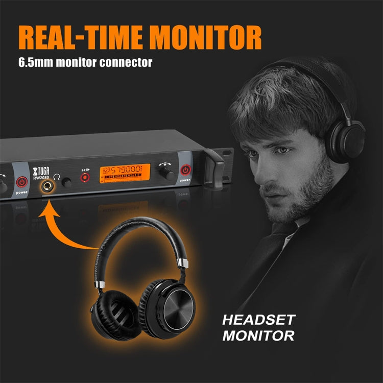 XTUGA RW2080 UHF Wireless Stage Singer In-Ear Monitor System 10 BodyPacks(UK Plug) - Microphone by XTUGA | Online Shopping South Africa | PMC TechLife