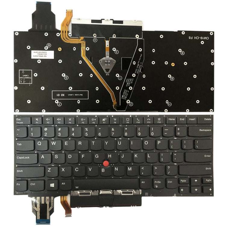 For Lenovo ThinkPad X1 Yoga 4th Gen 20QF US Version Backlight Laptop Keyboard with Touchpad Button(Dark Grey) - Lenovo Spare Parts by PMC Jewellery | Online Shopping South Africa | PMC Jewellery