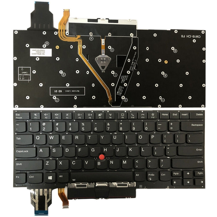 For Lenovo ThinkPad X1 Yoga 5th Gen 20UB US Version Backlight Laptop Keyboard with Touchpad Button(Black) - Lenovo Spare Parts by PMC Jewellery | Online Shopping South Africa | PMC Jewellery