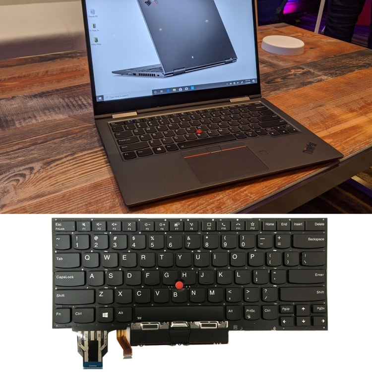 For Lenovo ThinkPad X1 Yoga 5th Gen 20UB US Version Backlight Laptop Keyboard with Touchpad Button(Black) - Lenovo Spare Parts by PMC Jewellery | Online Shopping South Africa | PMC Jewellery