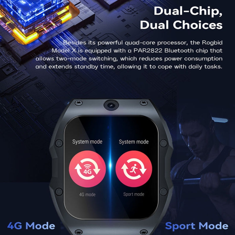 Model X 1.99 inch IP68 Waterproof Android 9.0 4G Dual Cameras Matte Smart Watch, Specification:4GB+128GB(Black) - free shipping - PMC TechLife - Order now!