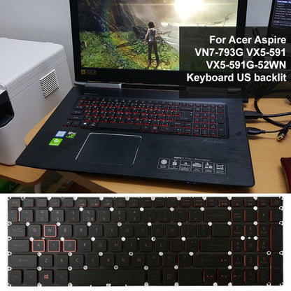 For Acer Aspire VN7-793G US Version Red Backlight Laptop Keyboard - Replacement Keyboards by PMC Jewellery | Online Shopping South Africa | PMC Jewellery