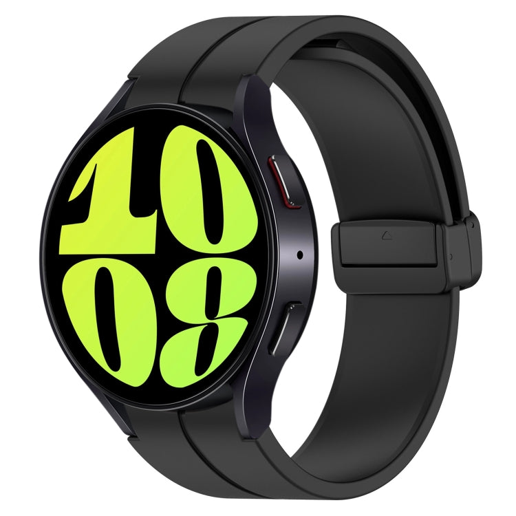 For Samsung Galaxy Watch 6 / 6 Classic Magnetic Folding Black Buckle Silicone Watch Band(Black) - Watch Bands by PMC TechLife | Online Shopping South Africa | PMC TechLife | Buy Now Pay Later Mobicred
