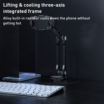 R-JUST HZ43 Cooling Rotating Live Phone Holder(Black) - Desktop Holder by R-JUST | Online Shopping South Africa | PMC Jewellery