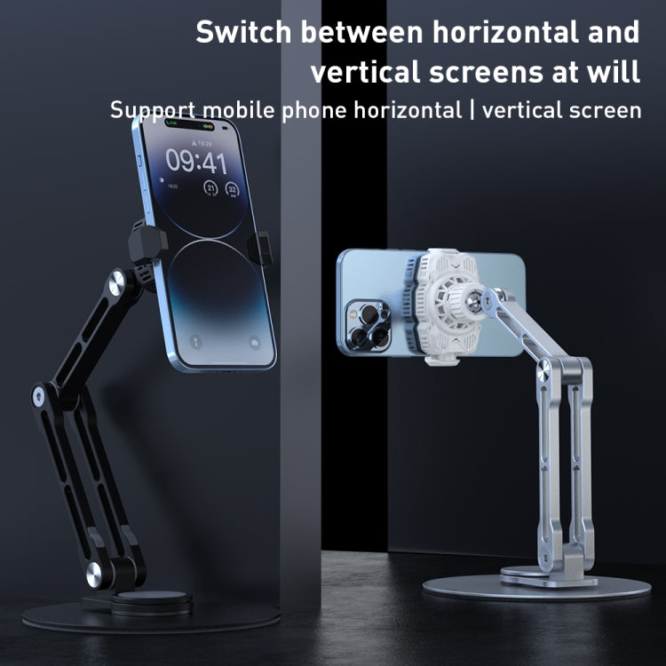R-JUST HZ43 Cooling Rotating Live Phone Holder(Silver) - free shipping - PMC TechLife - Order now!
