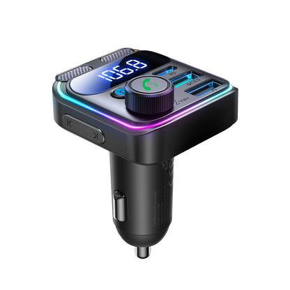 JOYROOM JR-CCB01 48W Dual-Mic Car Wireless FM Transmitter(Black) - Bluetooth Car Kits by JOYROOM | Online Shopping South Africa | PMC Jewellery