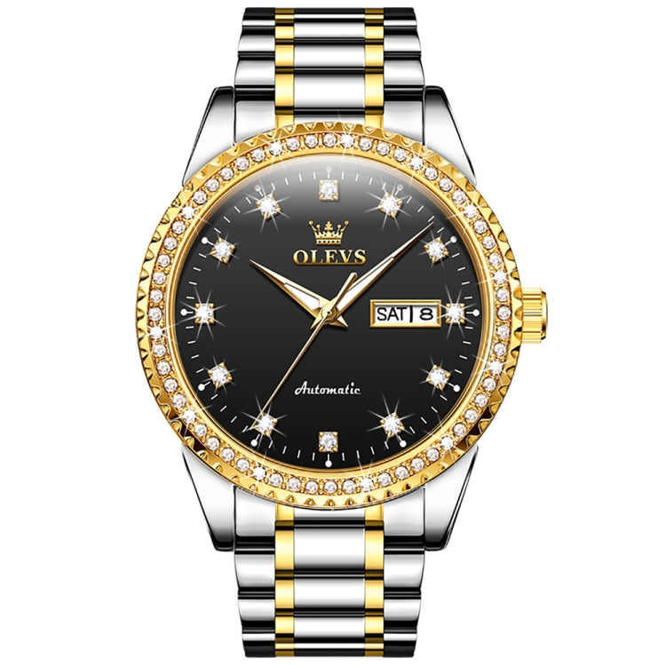 OLEVS 7003 Men Multifunctional Waterproof Mechanical Watch(Gold + Black) - Metal Strap Watches by OLEVS | Online Shopping South Africa | PMC Jewellery