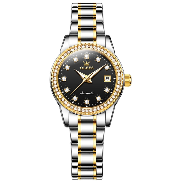 OLEVS 7003 Women Multifunctional Waterproof Mechanical Watch(Gold + Black) - Metal Strap Watches by OLEVS | Online Shopping South Africa | PMC Jewellery