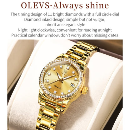 OLEVS 7003 Women Multifunctional Waterproof Mechanical Watch(Gold) - Metal Strap Watches by OLEVS | Online Shopping South Africa | PMC Jewellery