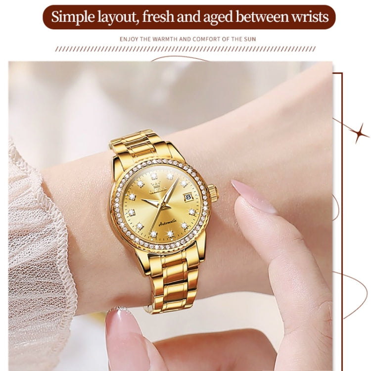 OLEVS 7003 Women Multifunctional Waterproof Mechanical Watch(Gold) - Metal Strap Watches by OLEVS | Online Shopping South Africa | PMC Jewellery