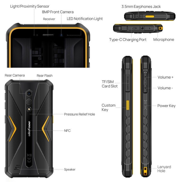 [HK Warehouse] Ulefone Armor X12 Pro, 4GB+64GB, IP68/IP69K Rugged Phone, 5.45 inch Android 13 MediaTek Helio G36 Octa Core, Network: 4G, NFC(Some Orange) - Ulefone by Ulefone | Online Shopping South Africa | PMC Jewellery